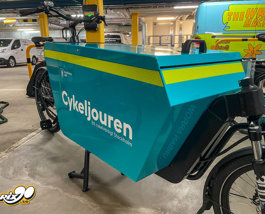 Cykelfoliering till Trafikkontorets cargocykel Cykelfoliering till Trafikkontorets cargocykel