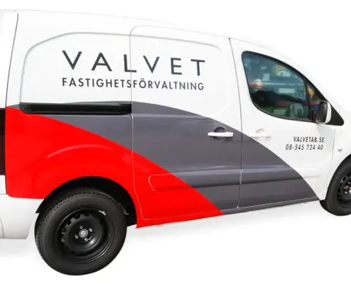 Arbetsbil till Valvet Arbetsbil, Citroën Berlingo, till Valvet med bildekaler