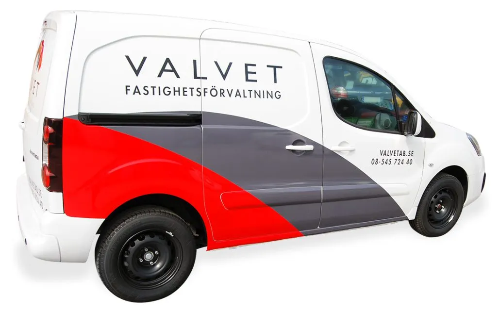 Arbetsbil till Valvet Arbetsbil, Citroën Berlingo, till Valvet med bildekaler