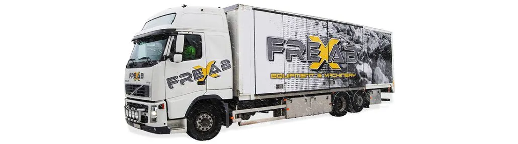Helfoliering av lastbil och skåp Helfoliering av lastbil och skåp till Frexab